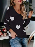 Heart Scoop Neck Long Sleeve Sweater - Trendsi - Flyclothing LLC