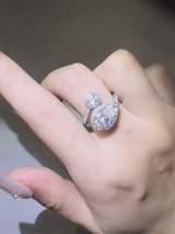 2 Carat Moissanite 925 Sterling Silver Bypass Ring - Trendsi - Flyclothing LLC