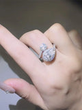 2 Carat Moissanite 925 Sterling Silver Bypass Ring - Trendsi