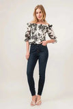 And The Why Smocked Off-Shoulder Floral Printed Top - Trendsi - Flyclothing LLC