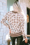 Leopard Mock Neck Long Sleeve Sweater - Trendsi - Flyclothing LLC