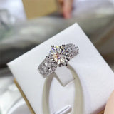 3 Carat 925 Sterling Silver Moissanite Ring - Trendsi - Flyclothing LLC