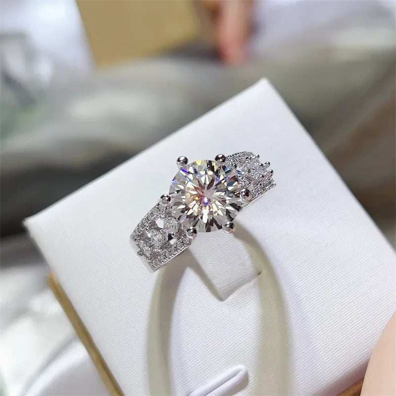 3 Carat 925 Sterling Silver Moissanite Ring - Trendsi - Flyclothing LLC