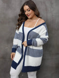 Plus Size Open Front Long Sleeve Cardigan - Trendsi