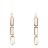 Baguette Mother of Pearl and Golden Bronze Linear Earrings - Barse Jewelry - Flyclothing LLC
