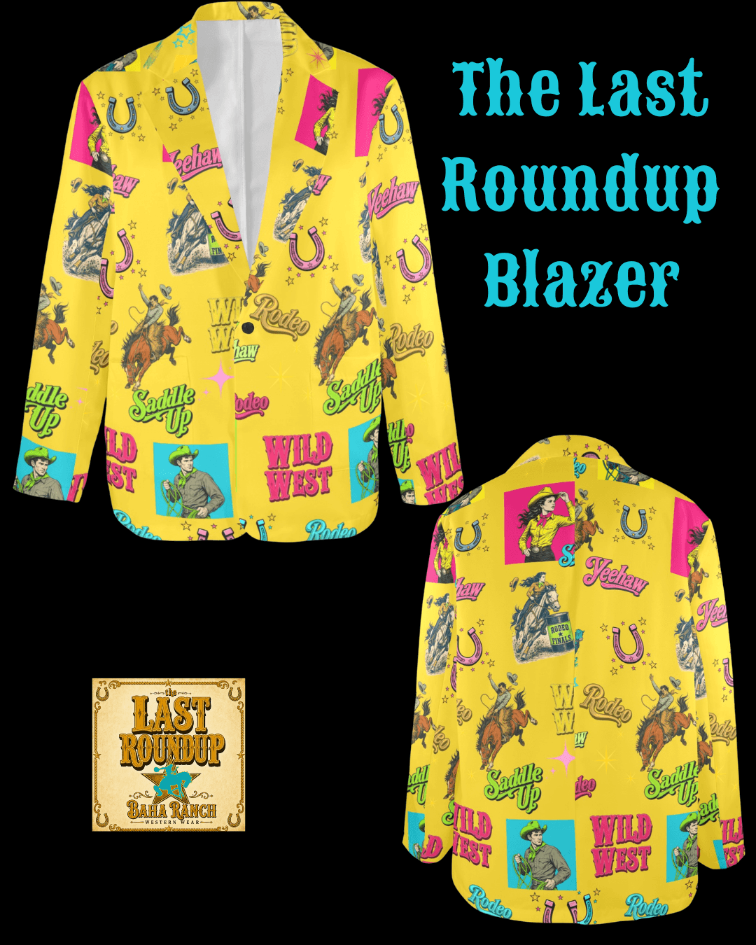 Baha Ranch The Last Roundup Blazer in Mustard - Baha Ranch Western Wear - Flyclothing LLC