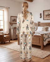 Baha Ranch The Last Roundup Western Rodeo Satin Pajama Set - Baha Ranch Western Wear - Flyclothing LLC