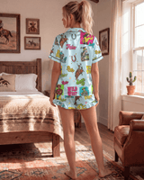 Baha Ranch The Last Roundup Western Rodeo Satin Pajama Set