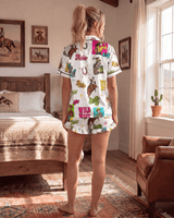 Baha Ranch The Last Roundup Western Rodeo Satin Pajama Set - Baha Ranch Western Wear - Flyclothing LLC