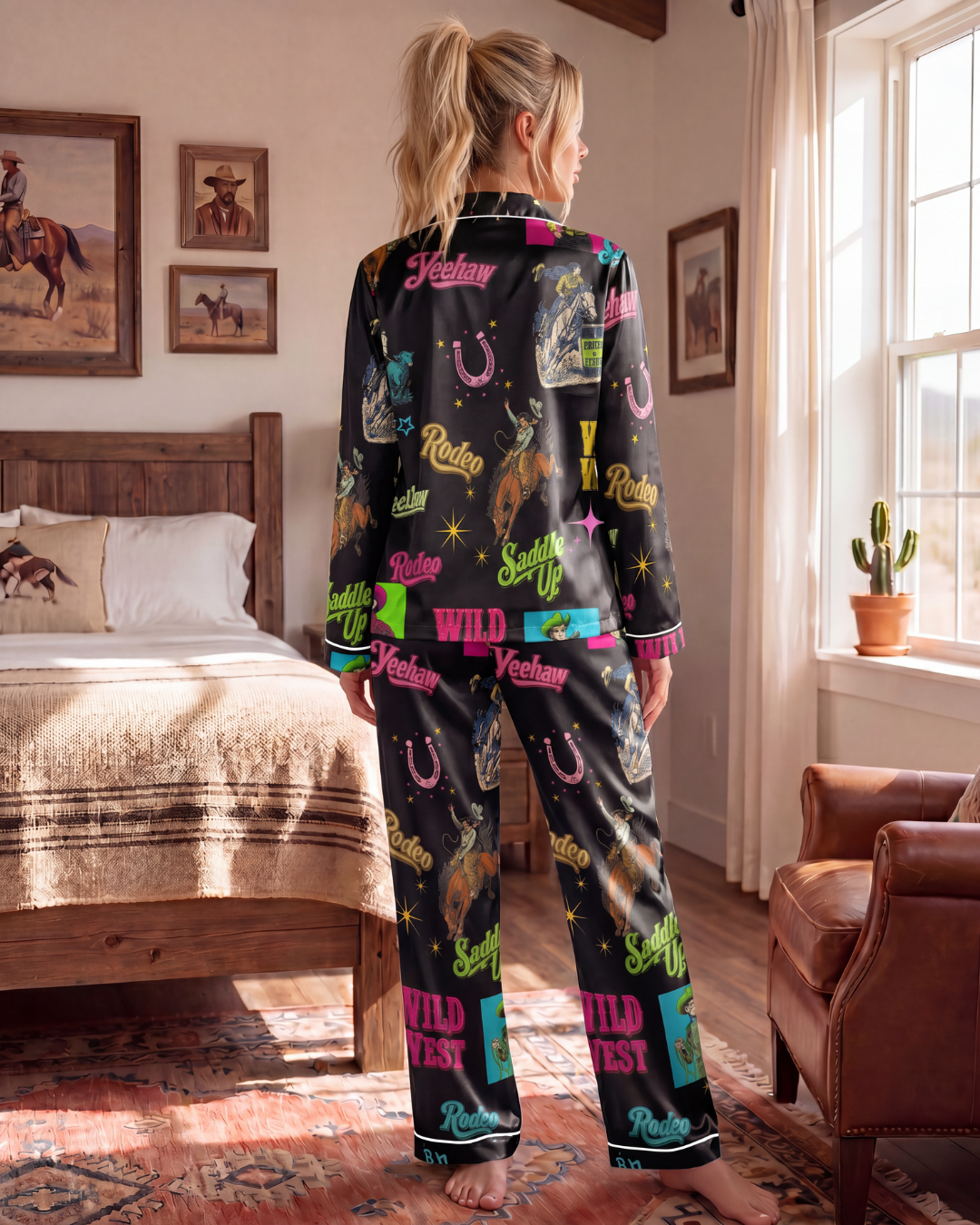 Baha Ranch The Last Round Up Satin Pajama Set - Baha Ranch Western Wear - Flyclothing LLC