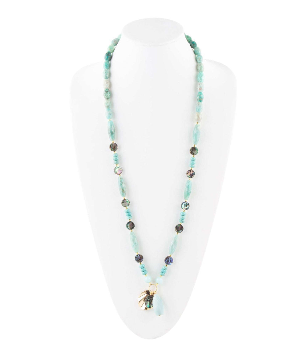 Baja Amazonite and Abalone Long Necklace - Barse Jewelry - Flyclothing LLC