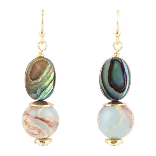 Baja Mint Jasper and Abalone Earrings - Barse Jewelry - Flyclothing LLC