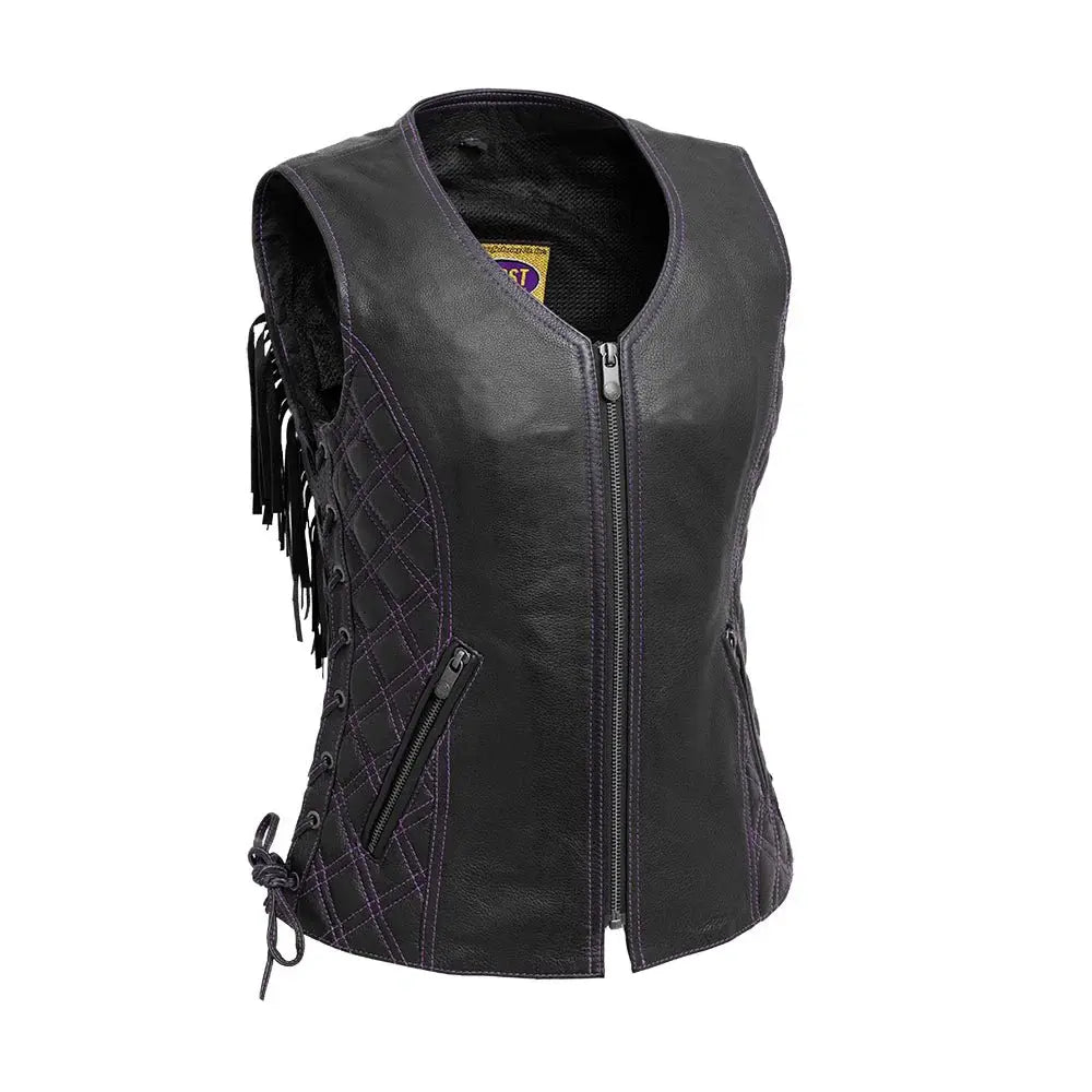 Bandida Women's Motorcycle Leather Vest - First Manufacturing Company - Flyclothing LLC