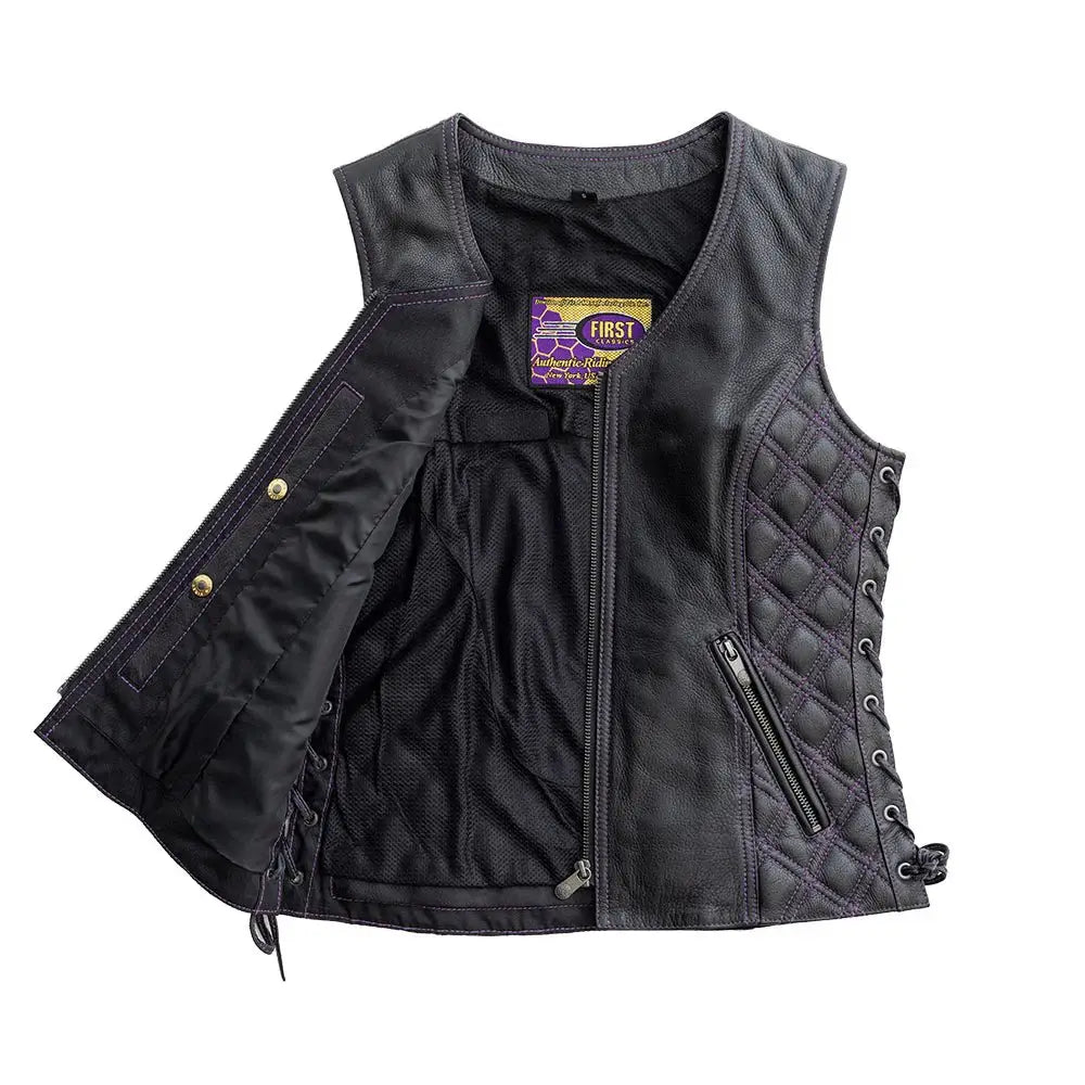 Bandida Women's Motorcycle Leather Vest - First Manufacturing Company - Flyclothing LLC