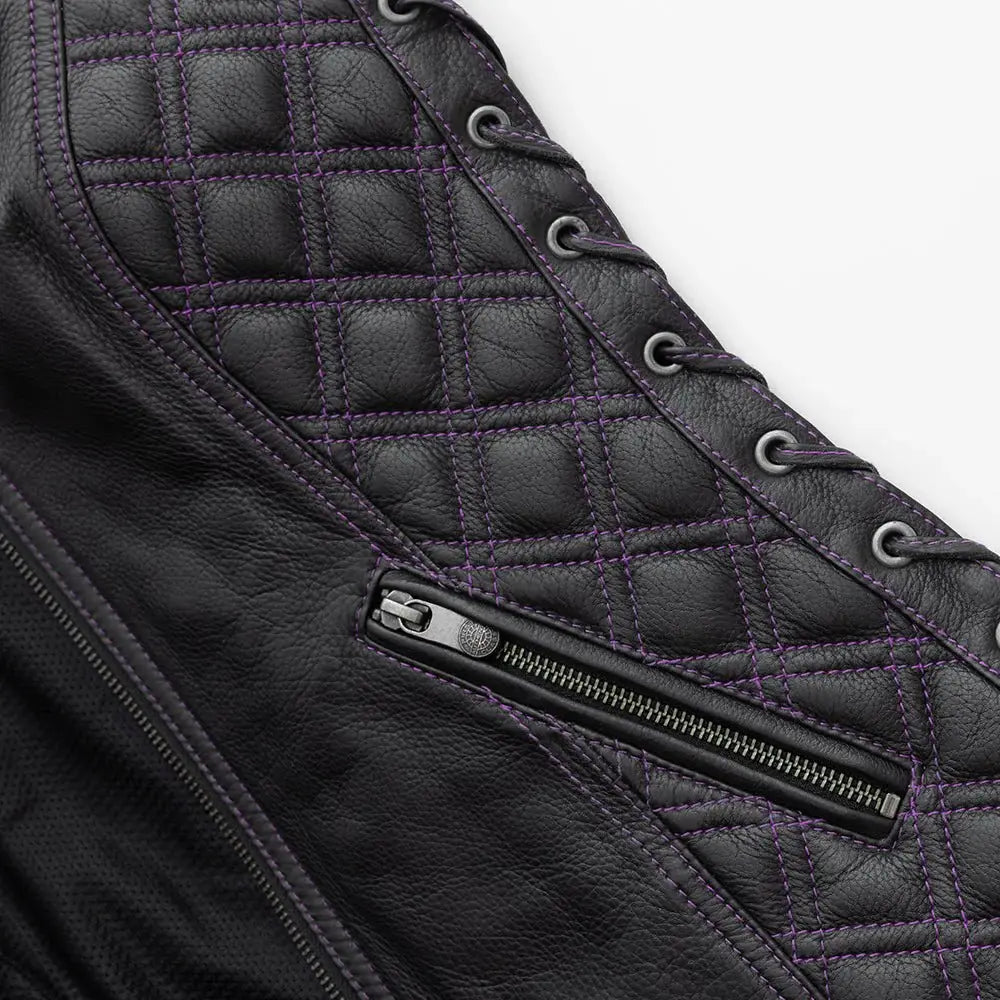 Bandida Women's Motorcycle Leather Vest - First Manufacturing Company - Flyclothing LLC
