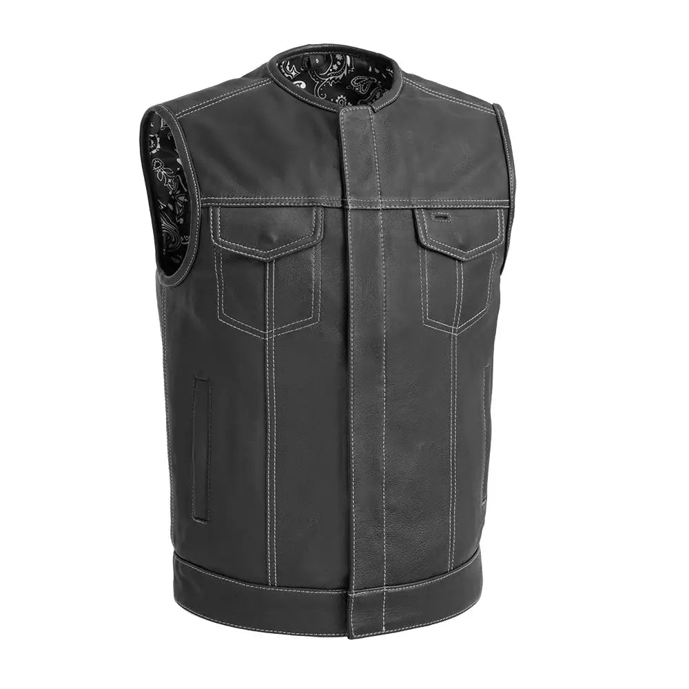 Bandit Men's Leather Motorcycle Vest - First Manufacturing Company - Flyclothing LLC