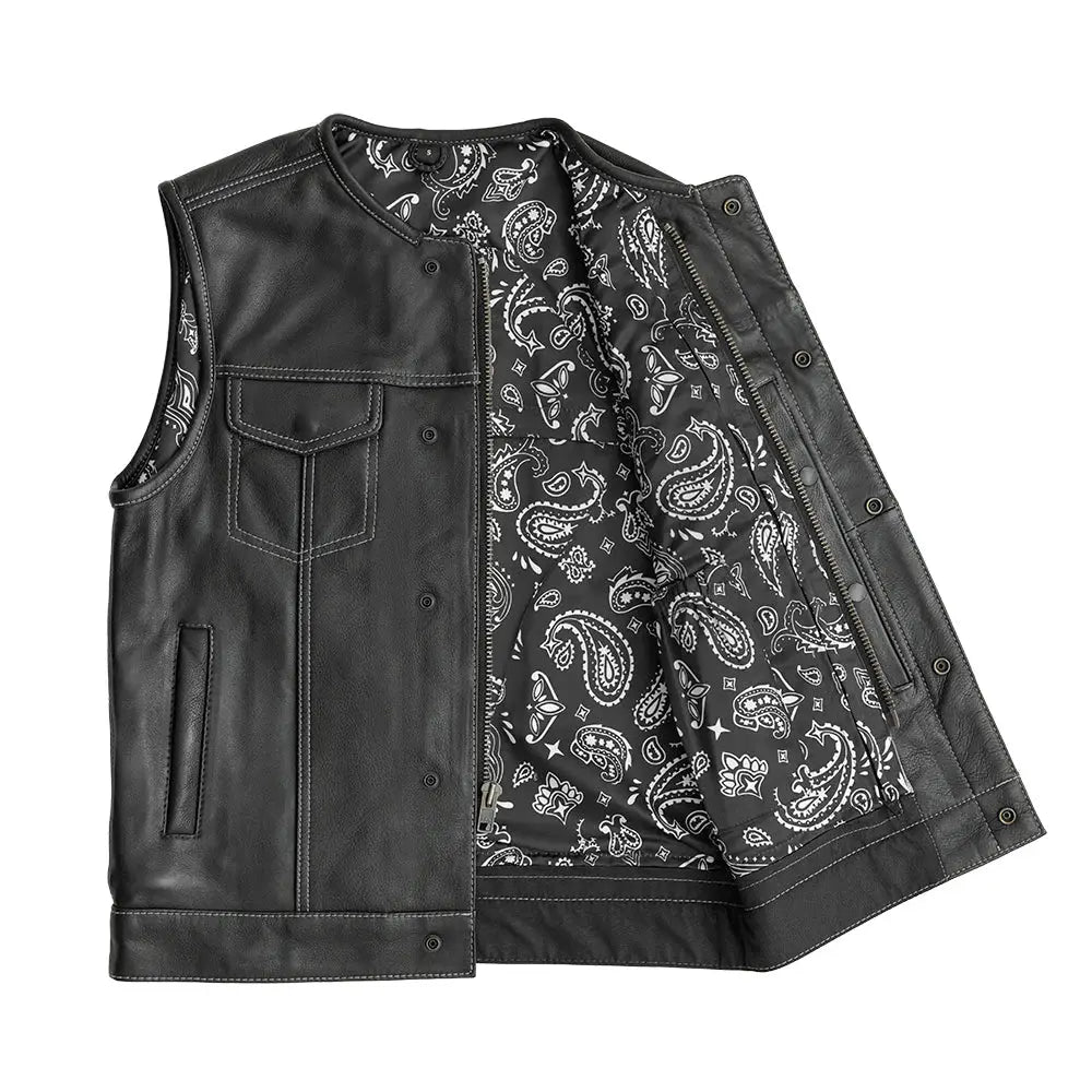 Bandit Men's Leather Motorcycle Vest - First Manufacturing Company - Flyclothing LLC