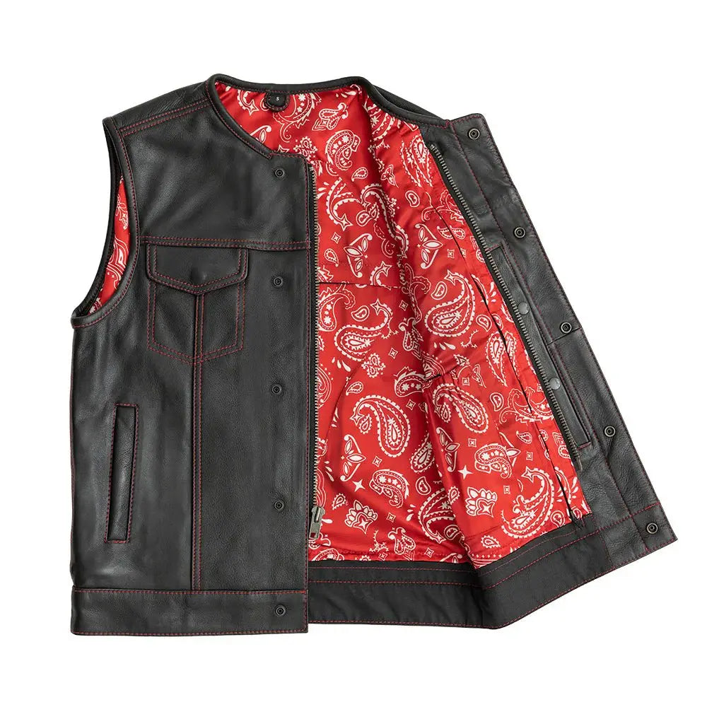 Bandit Men's Leather Motorcycle Vest - First Manufacturing Company - Flyclothing LLC