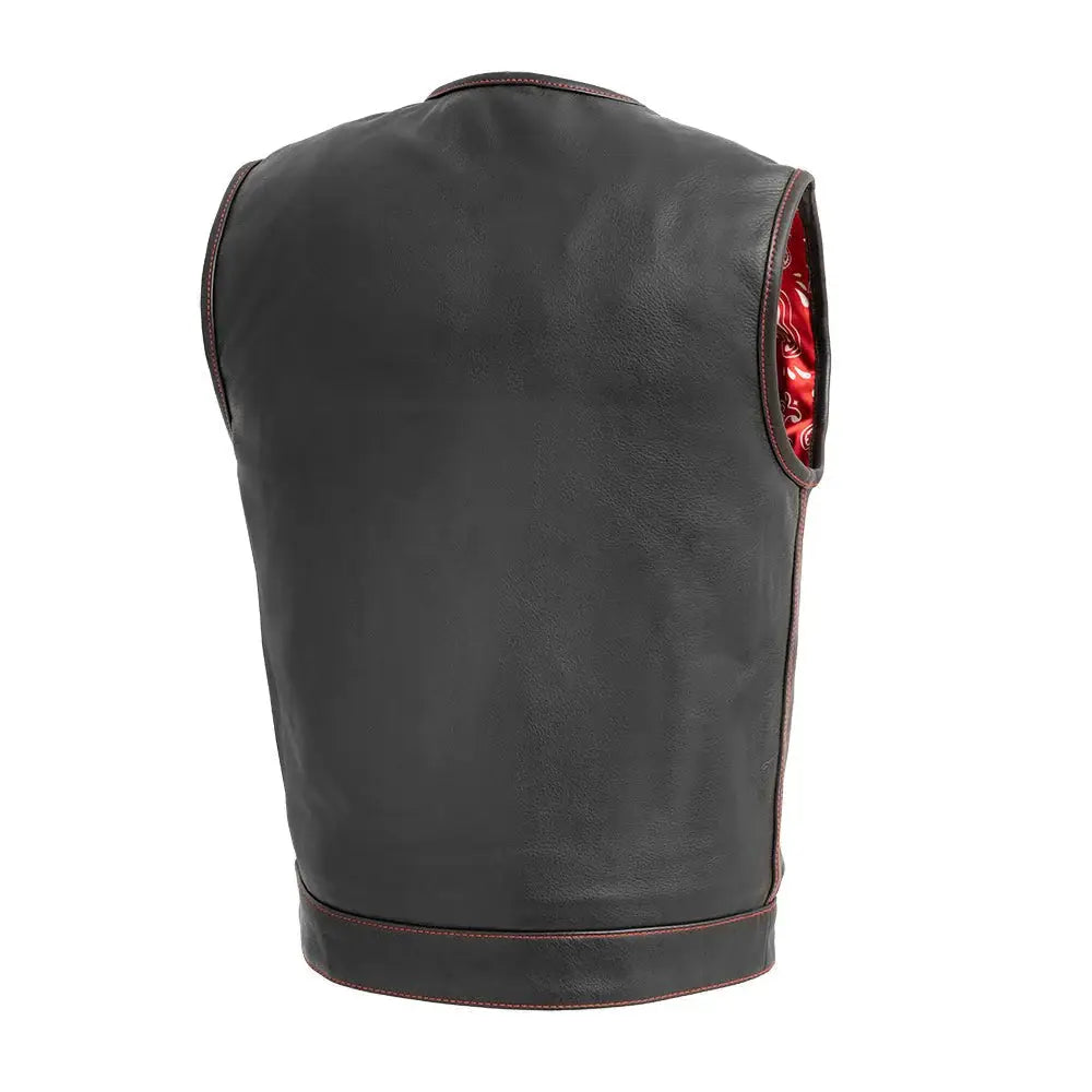 Bandit Men's Leather Motorcycle Vest - First Manufacturing Company - Flyclothing LLC