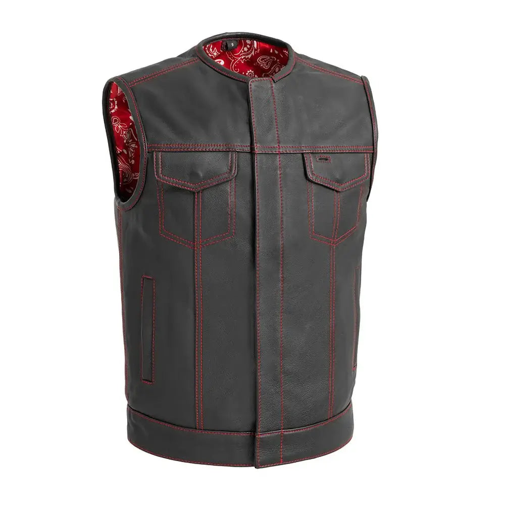 Bandit Men's Leather Motorcycle Vest - First Manufacturing Company - Flyclothing LLC