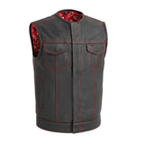 Bandit Men's Leather Motorcycle Vest - First Manufacturing Company - Flyclothing LLC