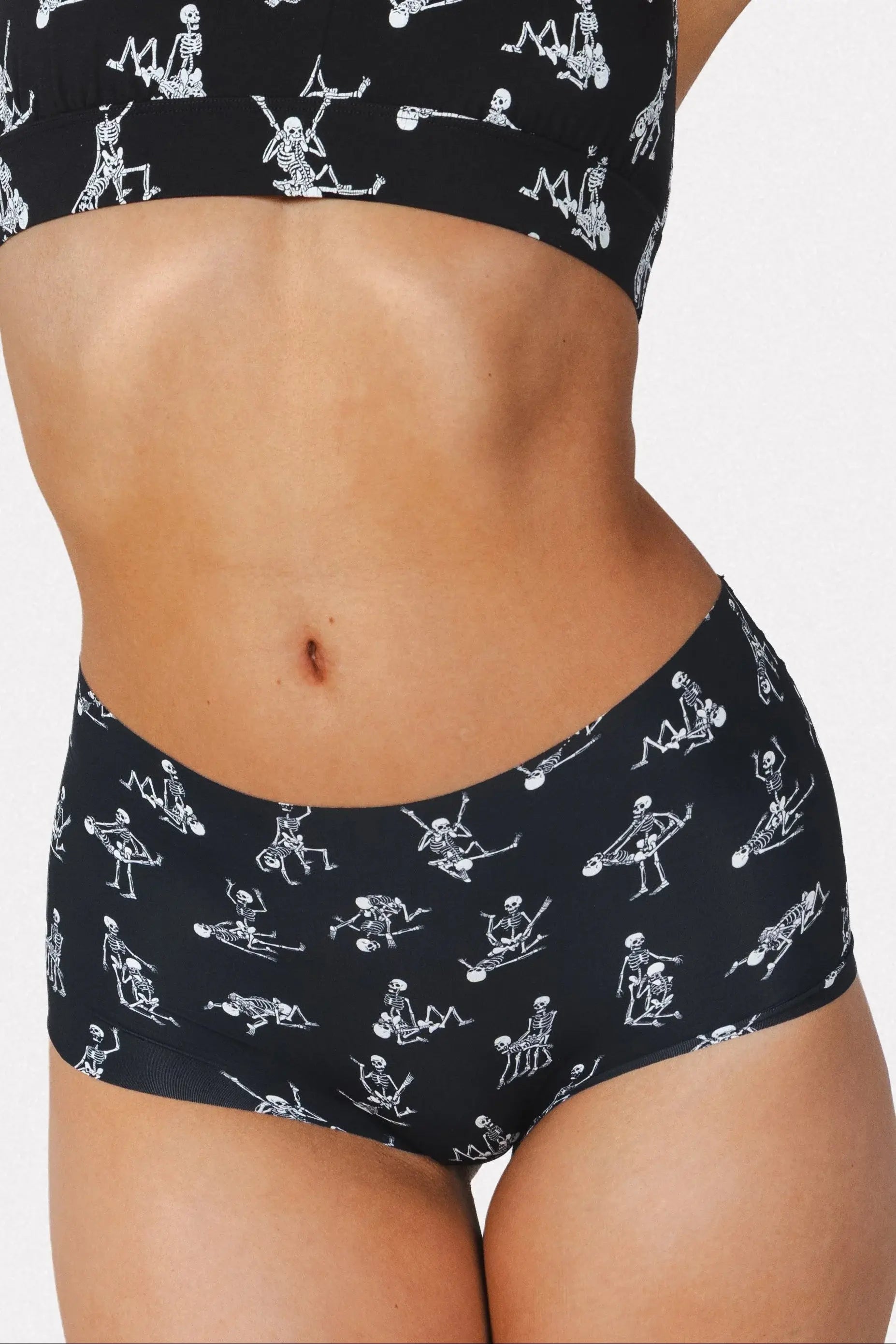 The Bare Back Bones | Halloween Skeletons Women’s Seamless Boyshort - Shinesty - Flyclothing LLC
