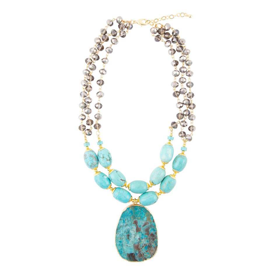 Baron Blue Turquoise Magnesite Pendant Statement Necklace - Barse Jewelry - Flyclothing LLC