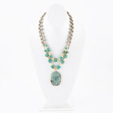Baron Blue Turquoise Magnesite Pendant Statement Necklace