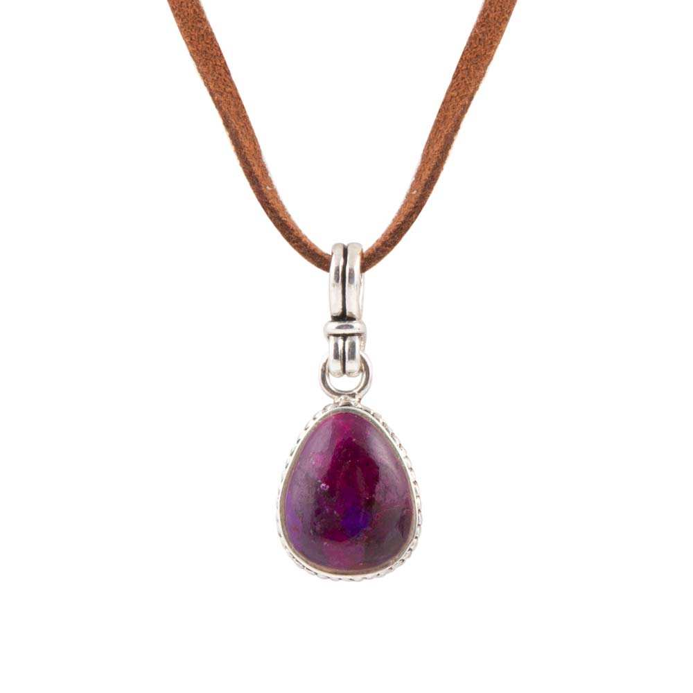 Basic Purple Turquoise and Sterling Silver Pendant Necklace - Barse Jewelry - Flyclothing LLC