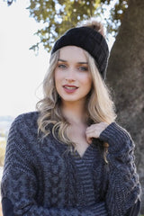 Basic Ribbed Pom Beanie