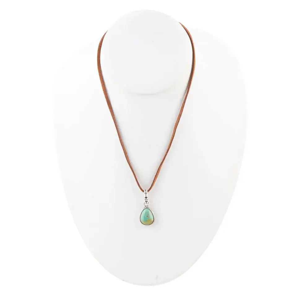 Basic Turquoise and Sterling Silver Pendant Leather Necklace - Barse Jewelry - Flyclothing LLC