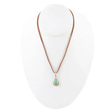 Basic Turquoise and Sterling Silver Pendant Leather Necklace - Barse Jewelry - Flyclothing LLC