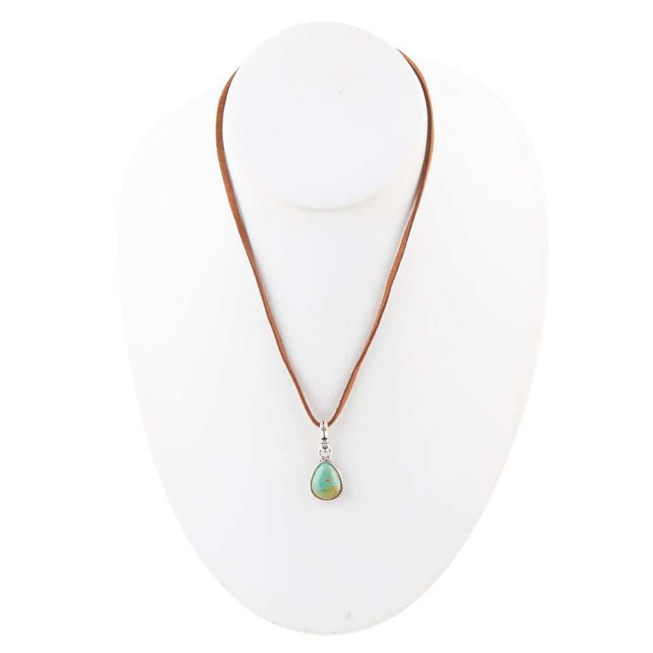 Basic Turquoise and Sterling Silver Pendant Leather Necklace - Barse Jewelry - Flyclothing LLC