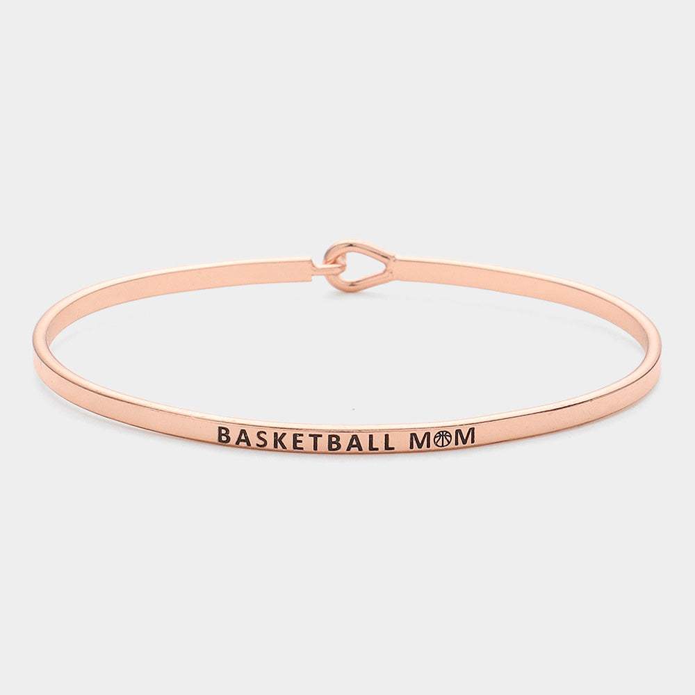 "Basketball Mom" Thin Brass Metal Hook Bracelet - Madeline Love - Flyclothing LLC