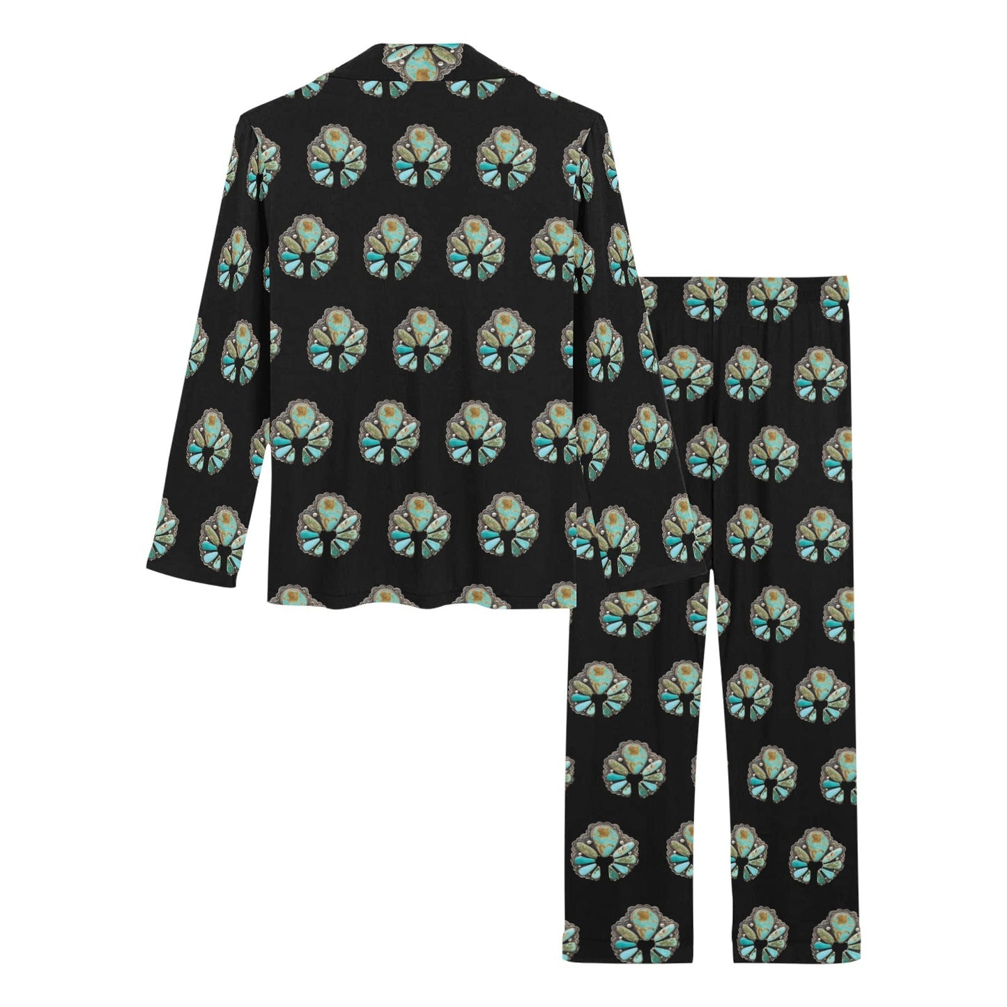 Baha Ranch Turquoise Naja Women's Western Long Pajama Set