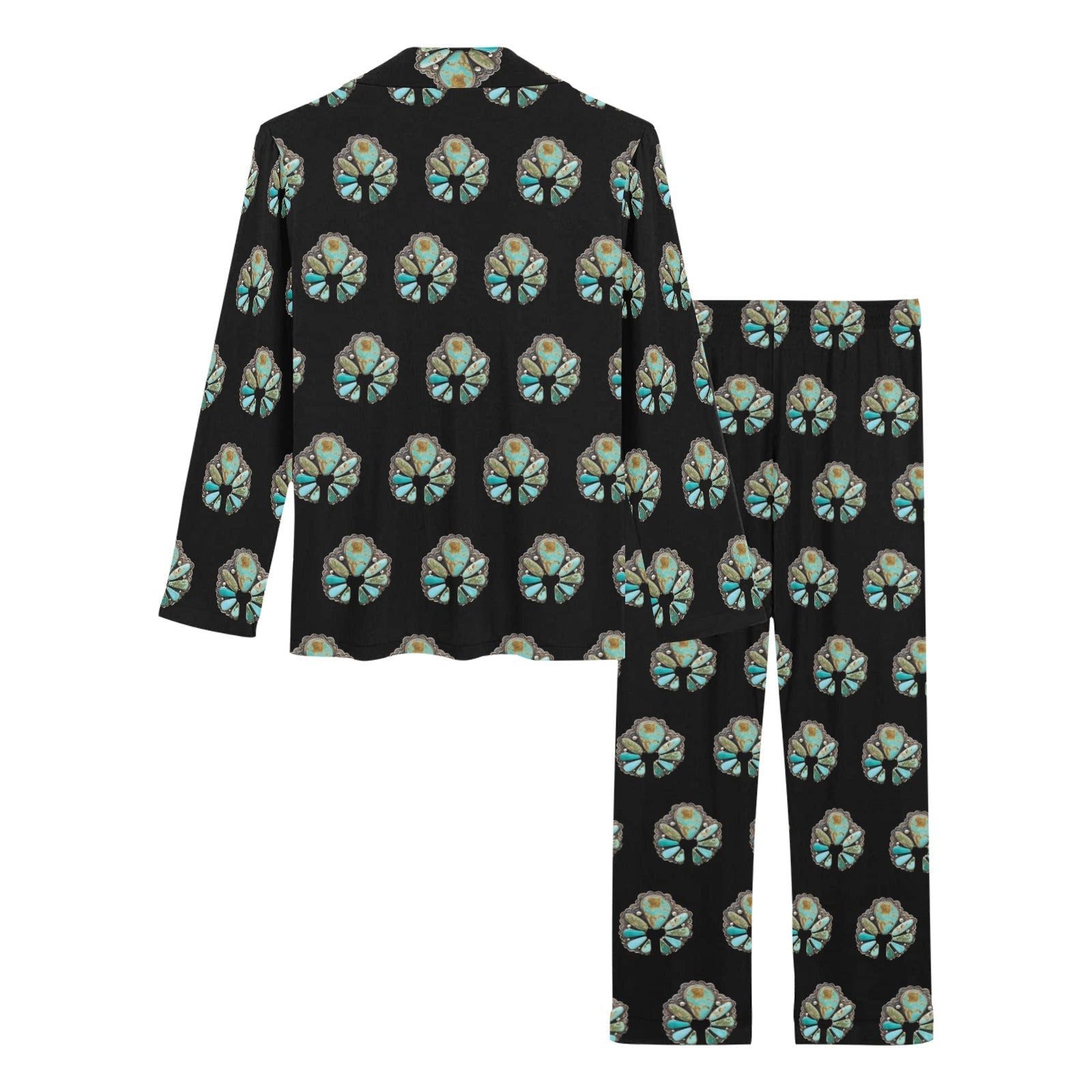 Baha Ranch Turquoise Naja Women's Western Long Pajama Set