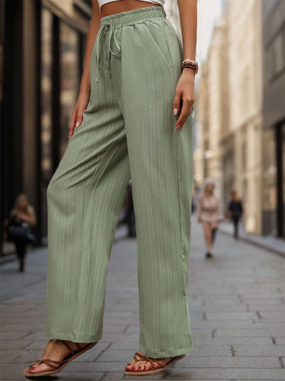 High Waist Wide Leg Pants - Trendsi