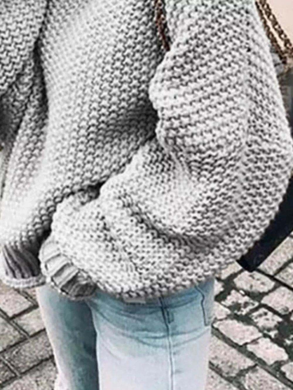 Full Size Chunky Knit Turtleneck Sweater Plus Size - Trendsi - Flyclothing LLC