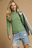 Umgee Textured Crinkle Knit Long Sleeve Top - Trendsi - Flyclothing LLC