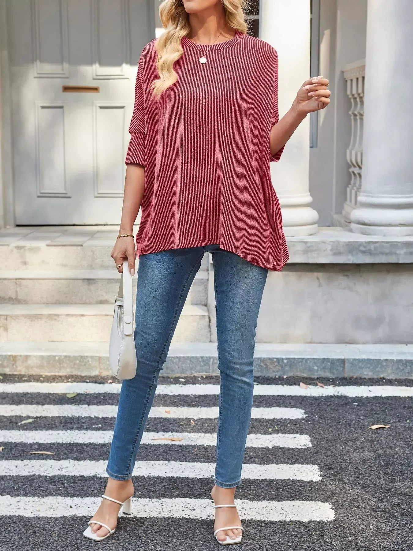 Relaxed Fit Half Sleeve T-Shirt - Trendsi - Flyclothing LLC