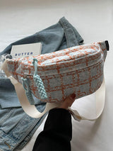 Contrast Plaid Polyester Crossbody Bag - Trendsi - Flyclothing LLC