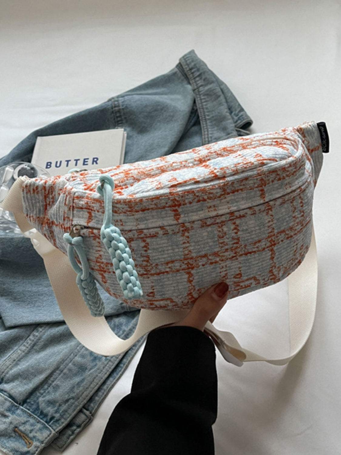 Contrast Plaid Polyester Crossbody Bag - Trendsi - Flyclothing LLC