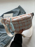 Contrast Plaid Polyester Crossbody Bag - Trendsi - Flyclothing LLC