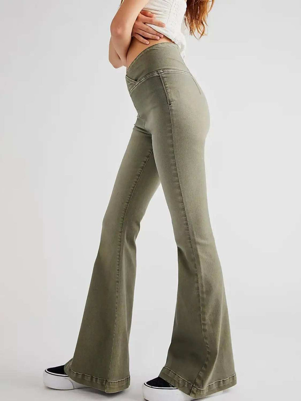 Asymmetric Waist Flare Jeans - Trendsi - Flyclothing LLC