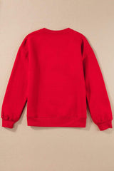 Valentine’s Day XOXO Round Neck Drop Shoulder Sweatshirt - Trendsi - Flyclothing LLC