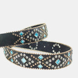 Rhinestone PU Leather Belt - Trendsi