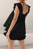 Ruffled Square Neck Top and Shorts Set - Trendsi - Flyclothing LLC