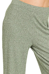 Zenana Soft Elastic Waisted Flare Pants - Trendsi - Flyclothing LLC