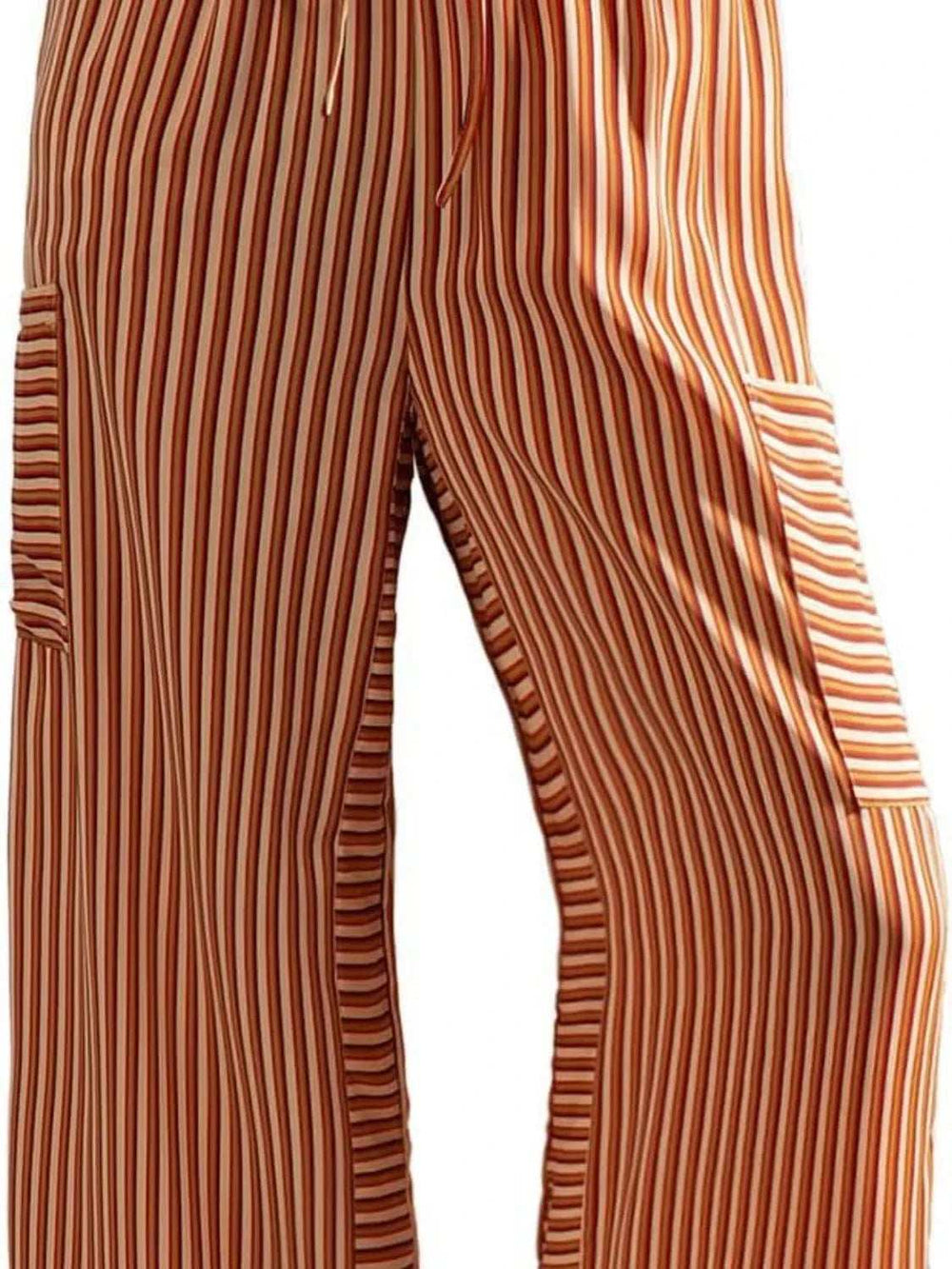 Contrast Striped Wide leg Pants - Trendsi - Flyclothing LLC