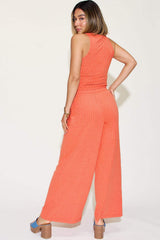 Basic Bae Full Size Ribbed Tank and Wide Leg Pants Set - Trendsi - Flyclothing LLC